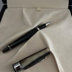 Brioni X Omas Elegant Black Fountain Pen and Case Set